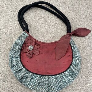 Handmade Silk and Tweed Shoulder Bag